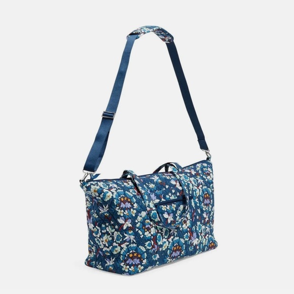 Vera Bradley Deluxe Travel Tote with Trolley Sleeve Floral Bursts Duffel… - Picture 2 of 8